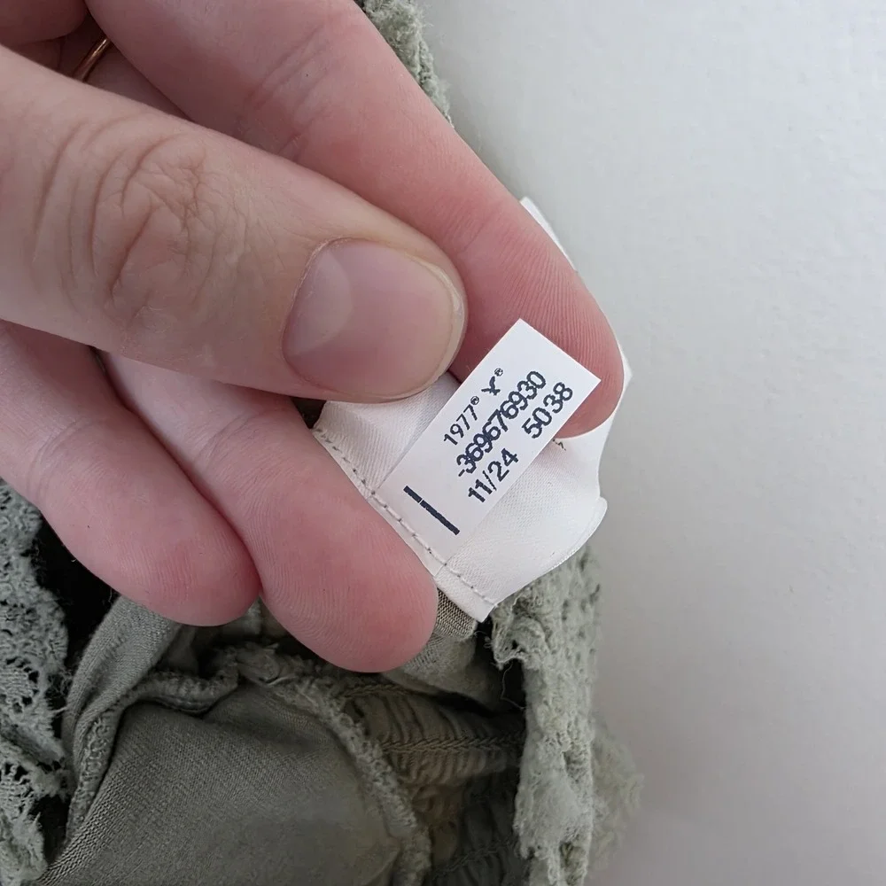American Eagle Sage‎ Green Coquette Summer High Waisted Ruffle Mini Skort Size L